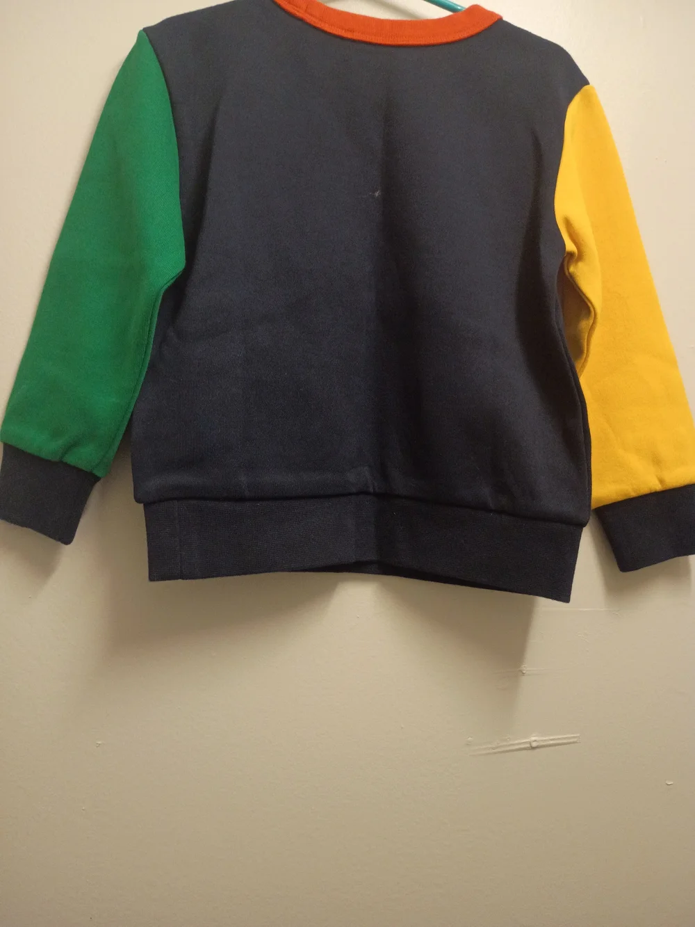 Ralph Lauren Colorblock Crewneck Sweatshirt - Navy, Yellow, Green, Orange Trim